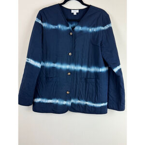 Women's Pure Jill Jacket Size M Blue White Tie Dye